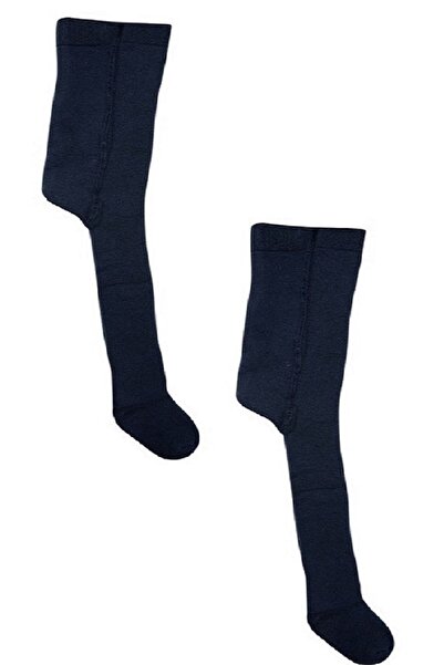 Zey Organik Navy Blue Pantyhose Cotton Set of 2