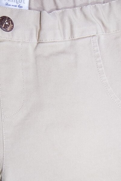 Ozmoz By Mukadder Özden Camel Color Thick Woven Organic Boy's Canvas Trousers