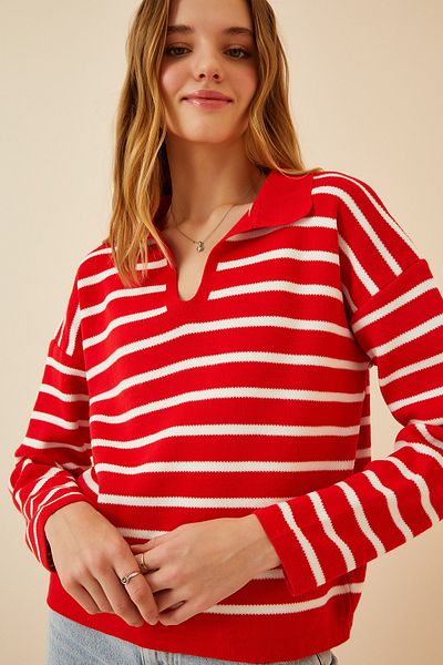 Happiness İstanbul Pullover - Rot - Regular Fit