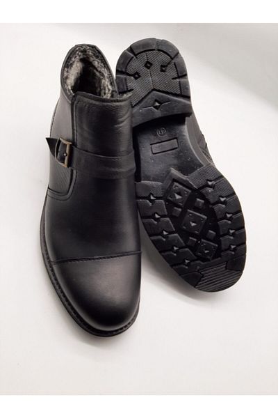 Adel New Season Genuine Leather Inside Complete Wool, Sole Rubber Boots