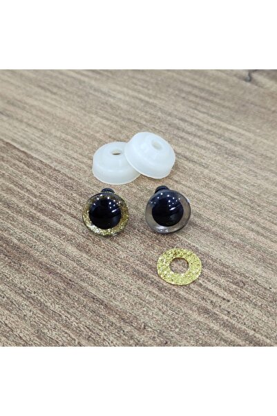 hobimon عين أميجورومي 14 مم لامعة ملونة - ذهبي - 10 قطع (5 أزواج) عين مقفلة