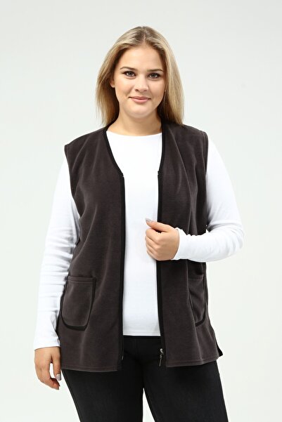 Kardelen Butik Ümraniye Kadın Gri Polar Yelek