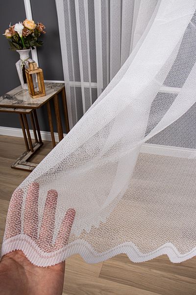 perdealemi Plain Knitted Plain Tulle Curtain, 150x250, Regular Pleat, 1/2.5