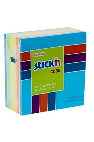 Gıpta Brand: Stickn 76x76 Cube Block 5 Color Adhesive Note Paper 400 Sheets Category: Note Papers V