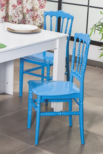 SANDALİE 4 Adet Miray Mavi Sandalye / Balkon-bahçe-mutfak