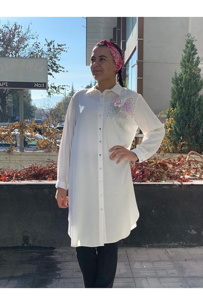 FUAT GÜRSEN المرأة المطرزة التفاصيل إكرو تونك