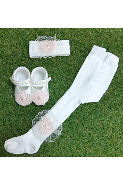 Sönmez Baby 10245 Çiçekli Üçlü Set Kız Bebe Patik