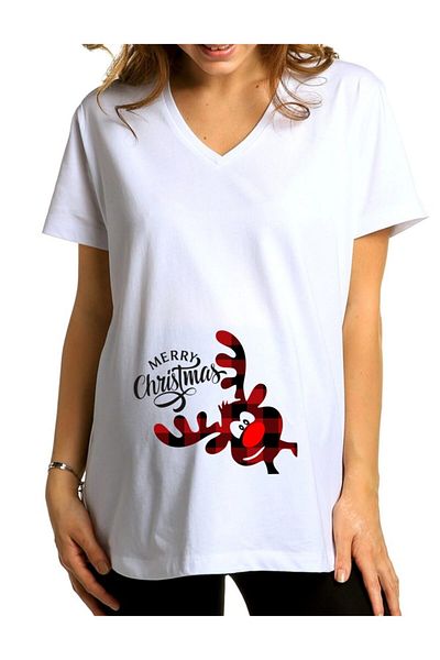 venüsdijital Tricou de maternitate cu imprimeu în carouri Minister Deer Merry Christmas