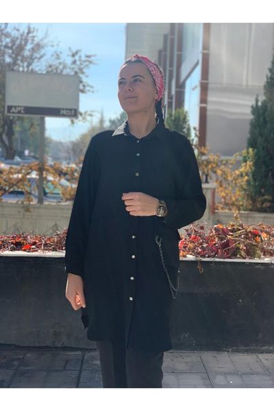 FUAT GÜRSEN Women's Pocket Chain Detailed Tunic