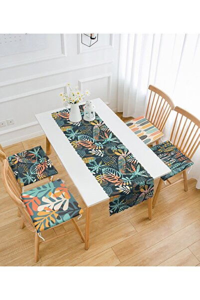 Realhomes Set de 4 perne pentru scaune cu fermoar și 1 șervețel, proiectat cu...