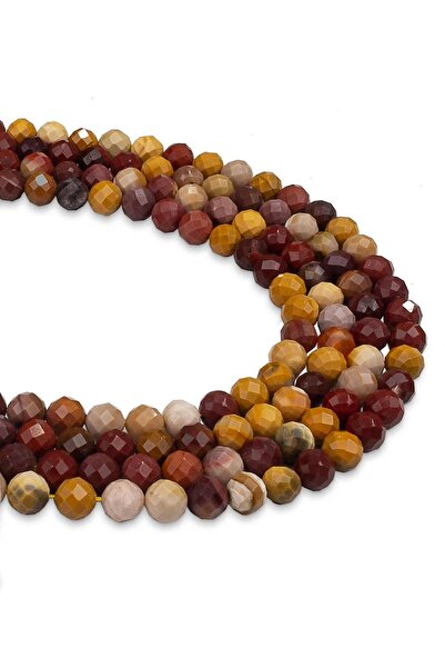 Dünya Doğal Taş 8 mm Facet Cut Monkay Jasper Natural Stone Array