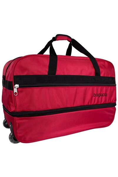 Bagacar Tekerlekli Körüklü Orta Boy Seyahat Valizi Kırmızı