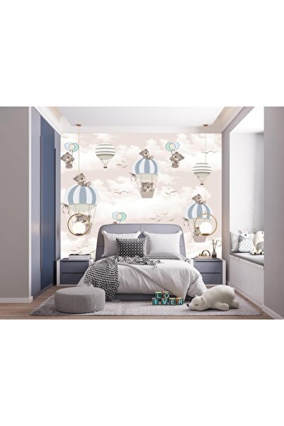 adalidekor Çocuk Odası Duvar Kağıdı Uçak Ve Balon Desenli