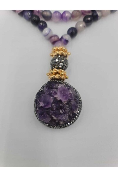 aetakıtasarım-jewaly Mor Rüyası Akik Ve Amatis Doğaltaş Kolye