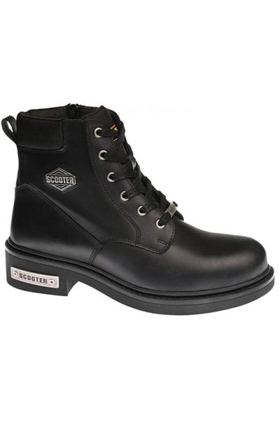 Scooter Genuine Leather Black Skin Lace Up Zippered Winter Boots 5121ds
