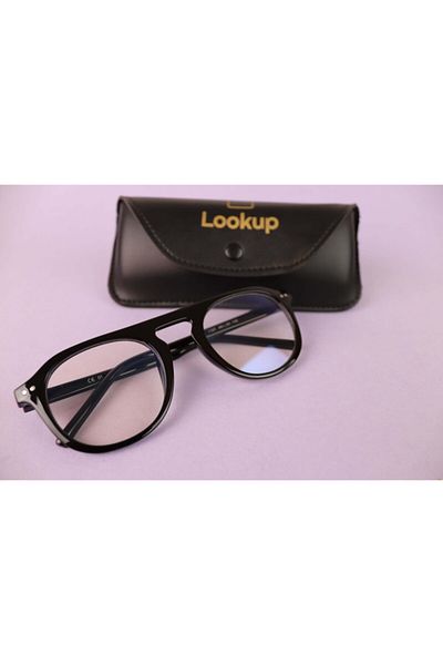 LOOKUP Lookup Transparent Glass Black Frame Unisex Image Glasses