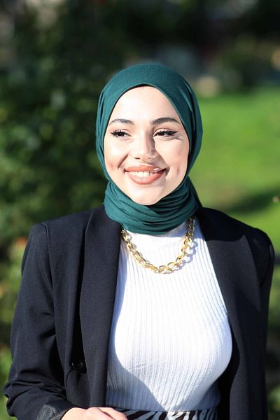 Organic Emerald Hijab Χτενισμένο Βαμβακερό Σάλι Hijap Μοντέλο
