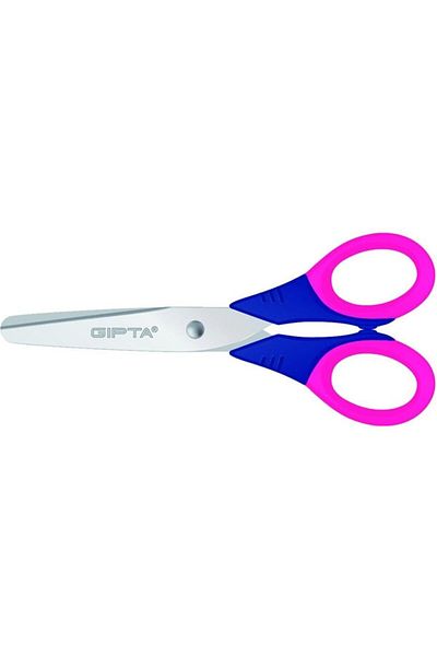 Gıpta School Scissors Blunt Tip Soft Handle Plastic Body 6 Color Options
