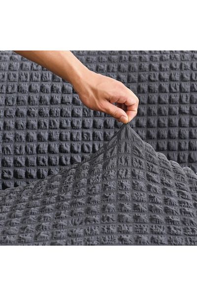 HaNemCe 3-Piece Anthracite Wrapped Sofa Set - Sofa and Sofa Bed Cover (3 Seater)