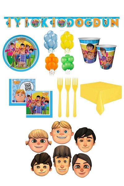 BalonEvi Rafadan Tayfa Birthday Party Set for 16 People - Masked