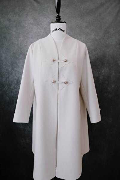 Euznour Elegant Ekru Palto