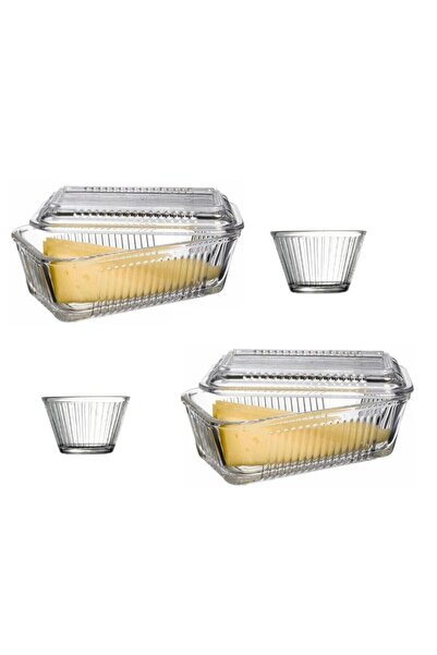 Paşabahçe فريجو - طقم أوعية الزبدة والجبن 4 قطع.