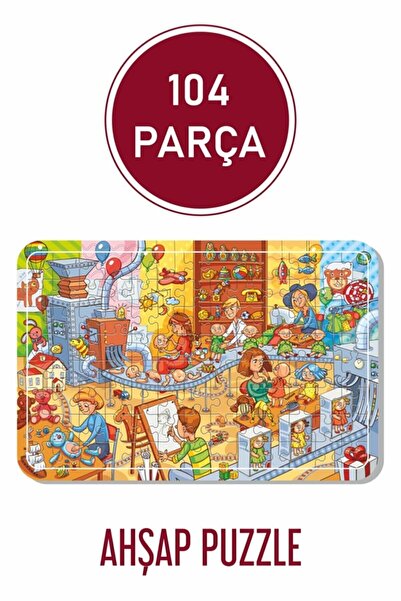 LİPYOS Oyuncak Fabrikası A3 104 Parça Eğlenceli Ahşap Puzzle