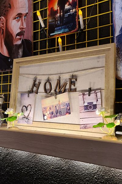 Binbirreyon Home Jute Stringed Cross Stitch Wooden Photo Frame Panel Decorative Frame 57x37cm Ve047