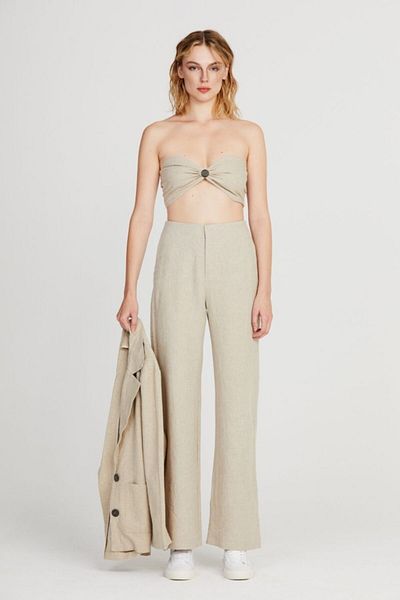 IAMNOTBASIC Women's Beige Buttoned Ava Bustier