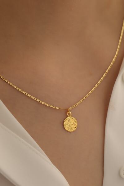 MİLET KUYUMCULUK 14 Ayar Altın Tuğra Zincir Kolye