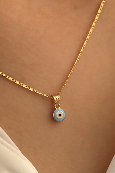 MİLET KUYUMCULUK 14 Ayar Altın Mineli Göz Valentino Zincir Kolye