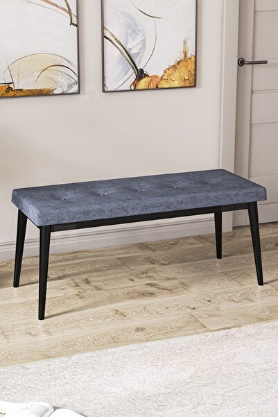 Canisa Concept Pera Bench , Geniş Oturma Alanlı , 1. Sınıf Kumaş , Füme Bench , Siyah Gürgen Ayak