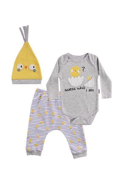 Miniworld 6/9 Months Egg Out Chicks 3 Piece Set with Badi