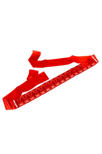 KAZIM ALIÇ Gelin Beli Kemeri Kuşağı Simli Kırmızı 180 cm