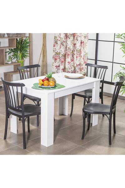 SANDALİE Arda / Violet Mutfak Masa Takımı 4 Sandalye 1 Masa - Siyah