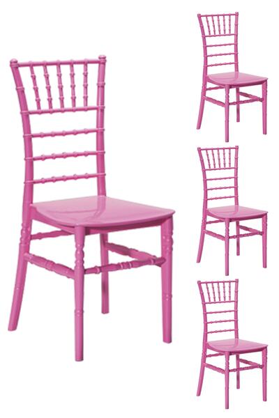SANDALİE Pembe Soho Balkon Bahçe Mutfak Sandalye 4 Adet