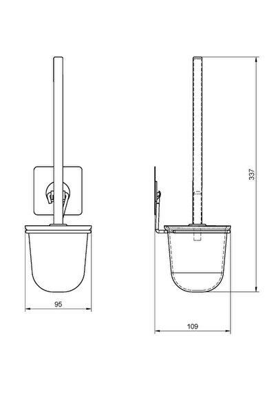 Teknotel Perie de toaletă adezivă inoxidabil negru mat St195