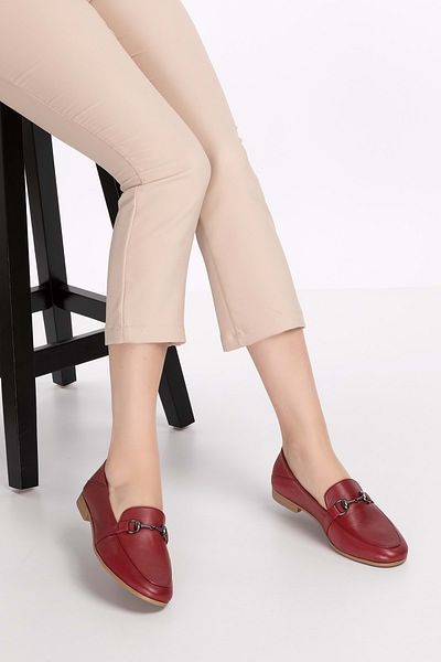 Gondol Genuine Leather Women's Ballerinas Iz.3501 - Claret Red - 41