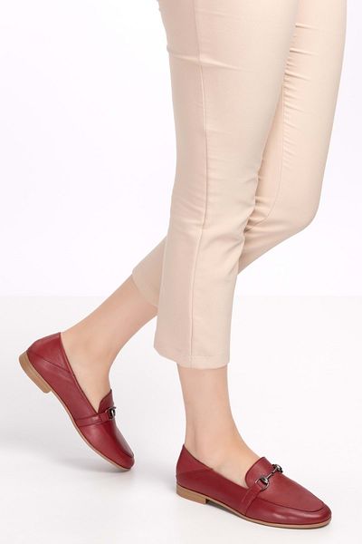 Gondol Genuine Leather Women's Ballerinas Iz.3501 - Claret Red - 41
