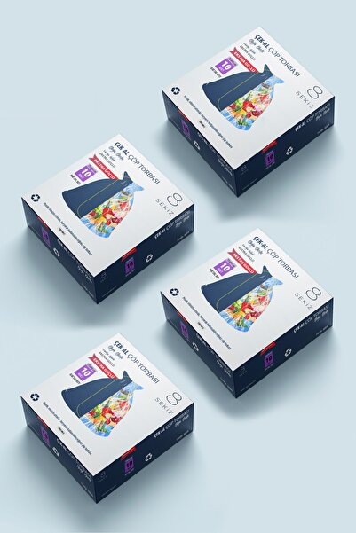 SEKİZ AMBALAJ Çek-al Çöp Torbası Battal Boy Ekstra Güçlü 4 Kutu * 10'lu = 40 Adet