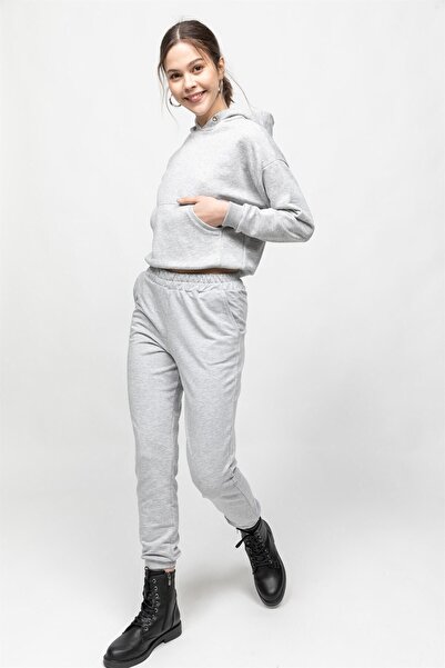 Volanlı Melanj Eşofman Altı