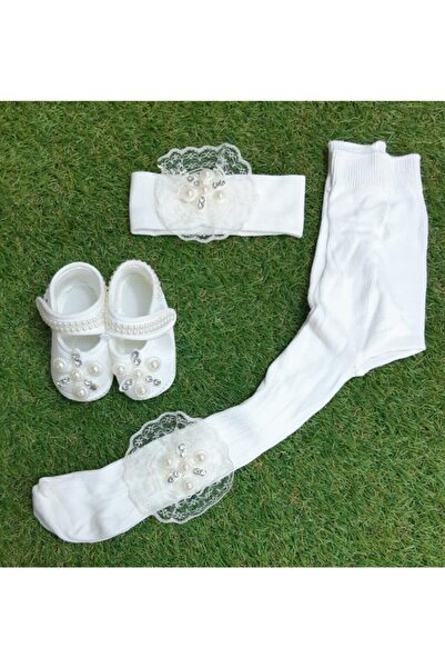 Sönmez Baby Kelebek Çiçekli Üçlü Set Kız Bebe Patik