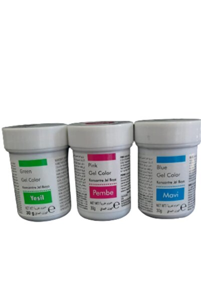 Dr. Gusto Dr Gusto 3 Lü Set Mavi/ Yeşil / Pembe Jel Gıda Boya 30gr