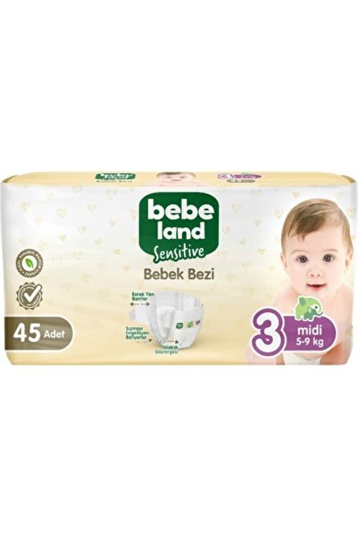 Bebeland Sensitive Bebek Bezi Midi 3 Numara 45 Adet