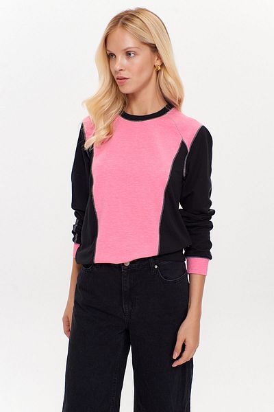 Hanna's by Hanna Darsa Women's Black Two-Color Sweatshirt