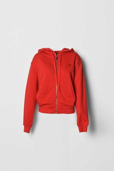 ECKO UNLTD Ecko Unlimited Serenity Fermuarlı Oversize Kırmızı Kadın Sweatshirt