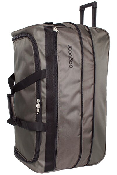 Bagacar 3 Tekerlekli Körüklü Büyük Battal Boy Seyahat Valizi Gri
