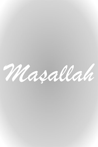 esticker ملصق زجاجي للسيارة مقاس 15 × 3 سم ماشاء الله أبيض
