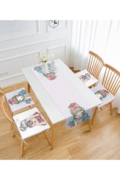 Realhomes Kahve Içen Kız & Fotoğraf Çeken Kız Tasarımlı 4 Fermuarlı Sandalye ...