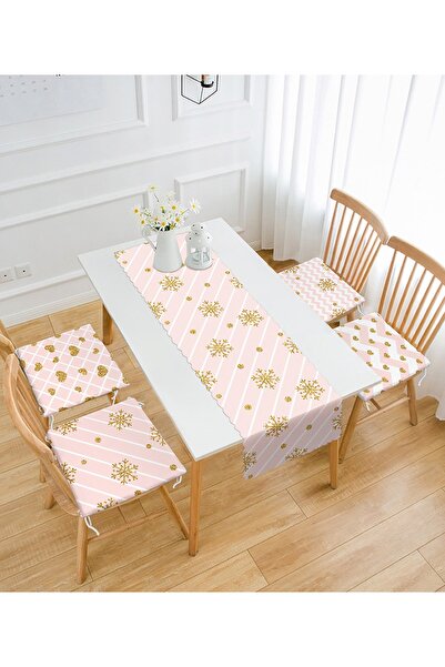 Realhomes Рожевий зигзаг, золоте серце і сніжинка, 4 стільці з блискавкою, 1 ...